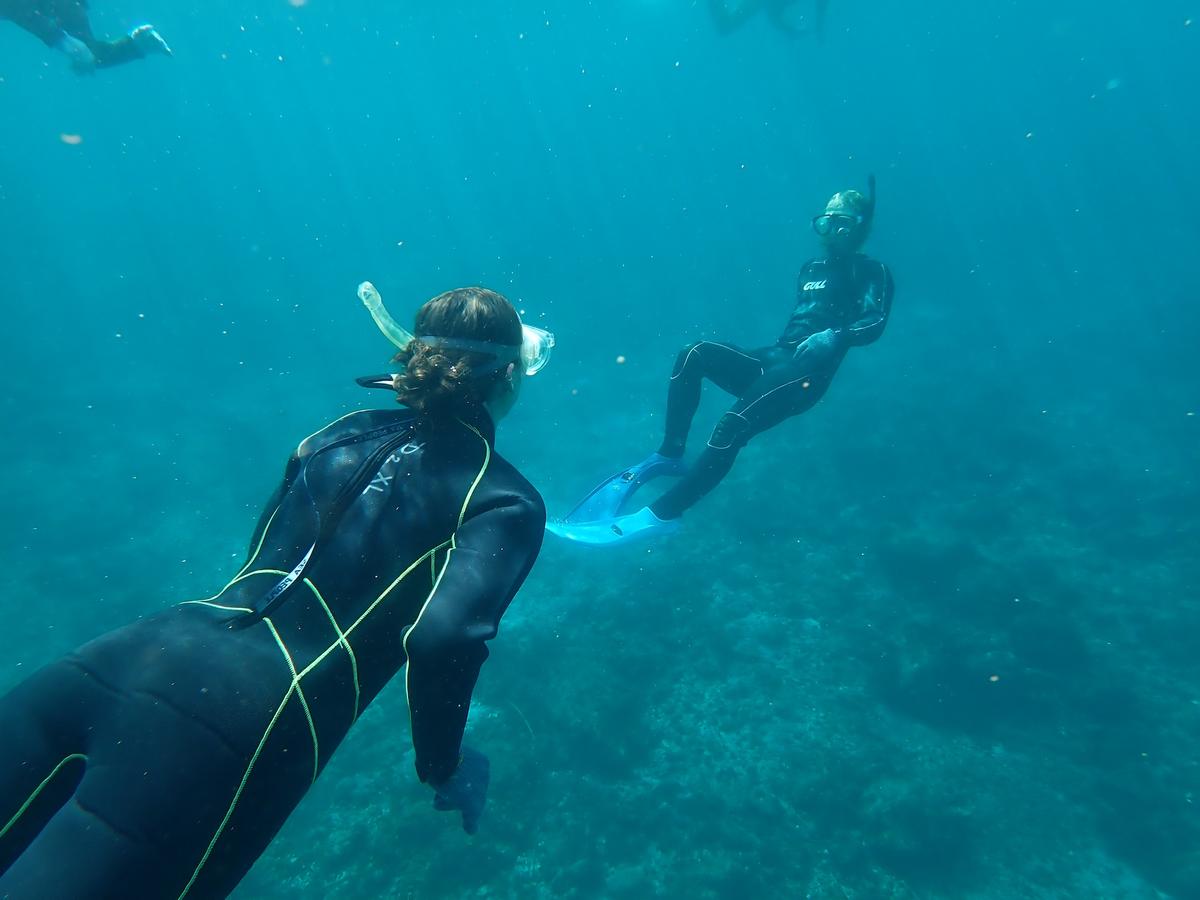First-time diver during a discover scuba diving course on the Izu Peninsula, Japan